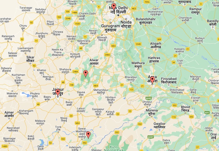 Triangle d'or et safaris à Ranthambore